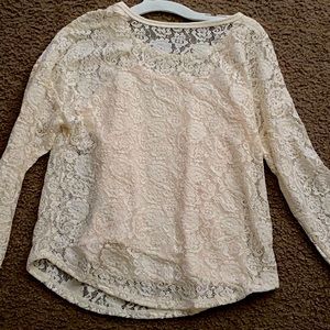 art class youth large 10-12 lace white long sleeve shirt